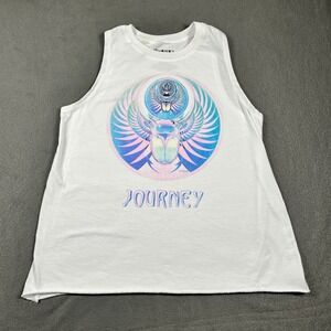 Journey Tank Top Graphic Sleeveless Band Tee White XS‎